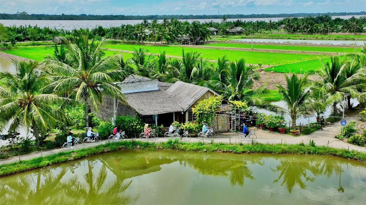 Không gian xanh tại điểm du lịch cộng đồng Cồn Chim