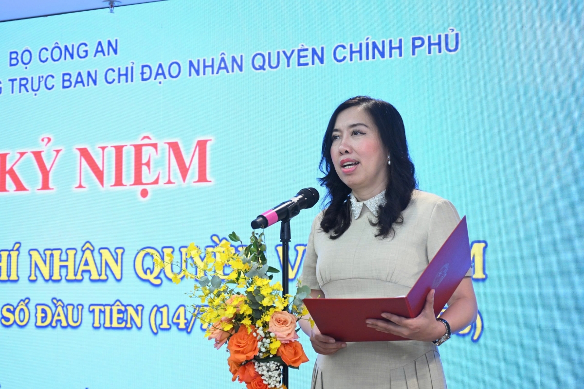 Thứ trưởng Bộ Ngoại giao Lê Thị Thu Hằng tại lễ kỷ niệm.