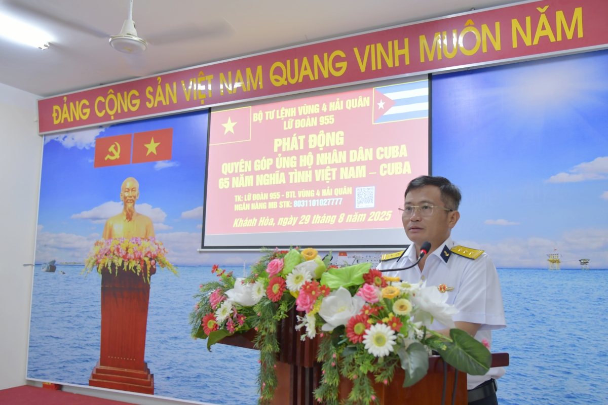 Thượng tá Nguyễn Đình Quân, Lữ đoàn trưởng Lữ đoàn 955 tại Lễ phát động
