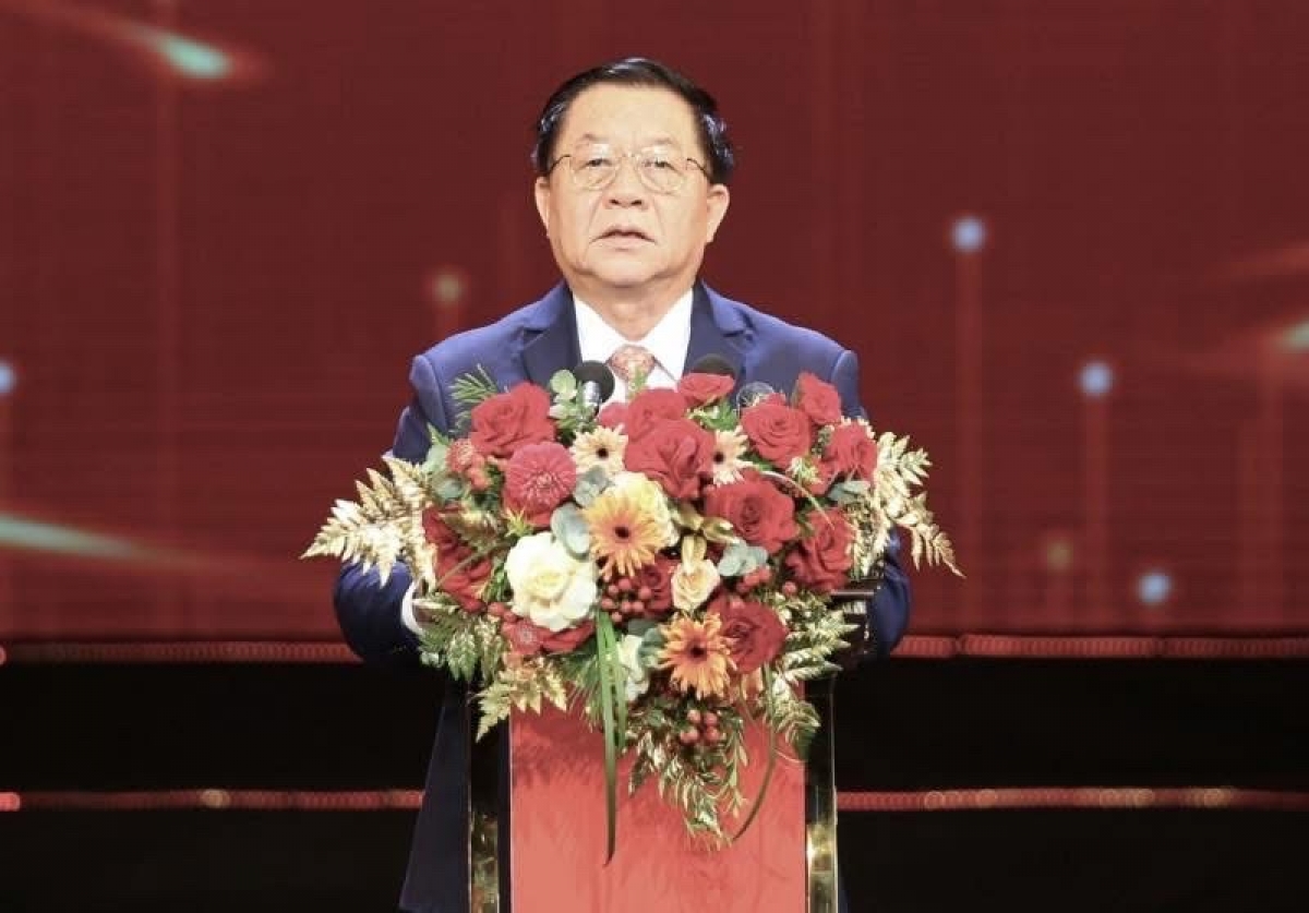 Uỷ viên Bộ Chính trị, Bí thư Trung ương Đảng, Trưởng Ban Tuyên giáo và Dân vận Trung ương Nguyễn Trọng Nghĩa phát biểu chỉ đạo tại Lễ trao giải