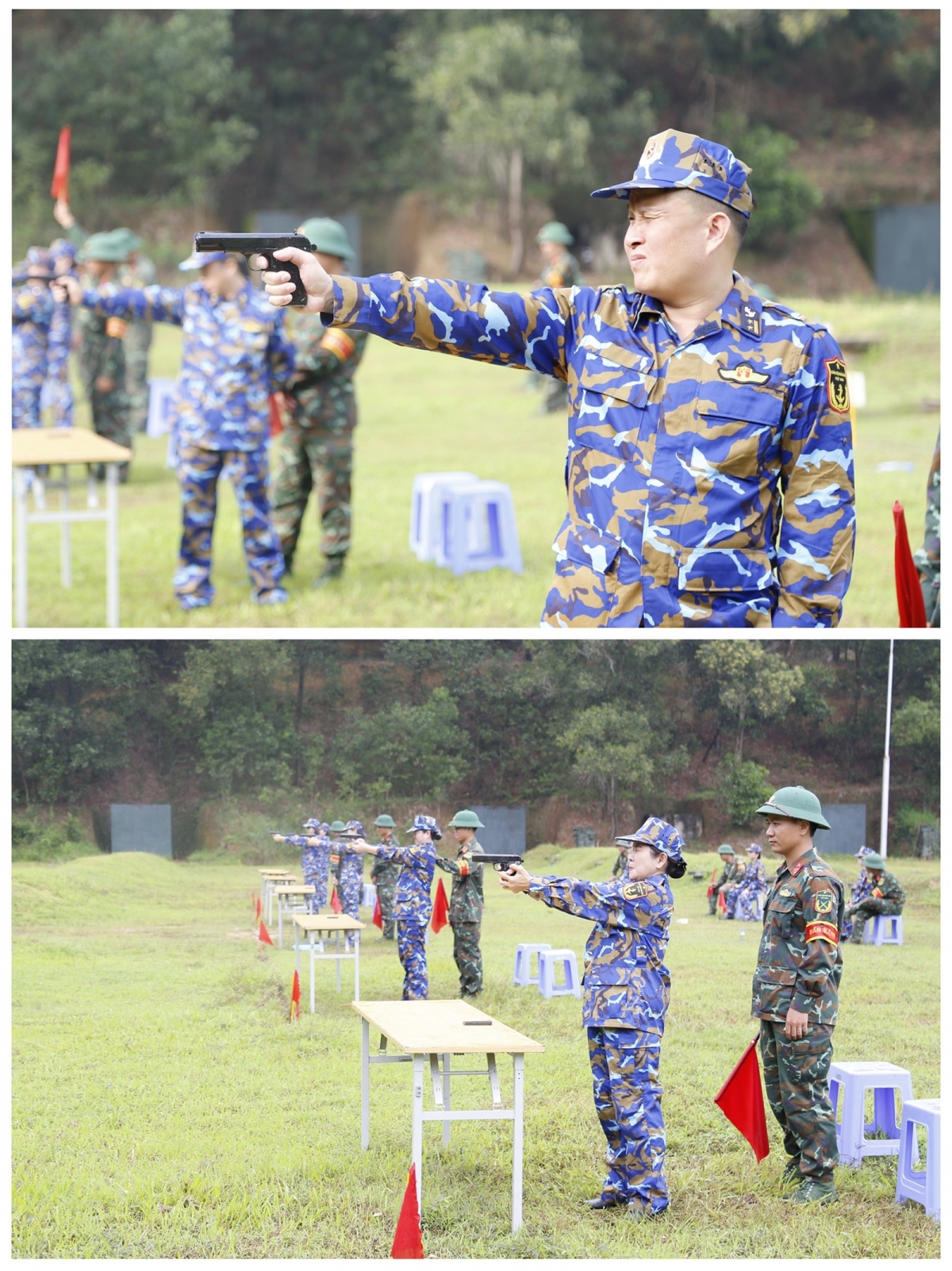 Các sĩ quan thực hiện bài bắn súng K54