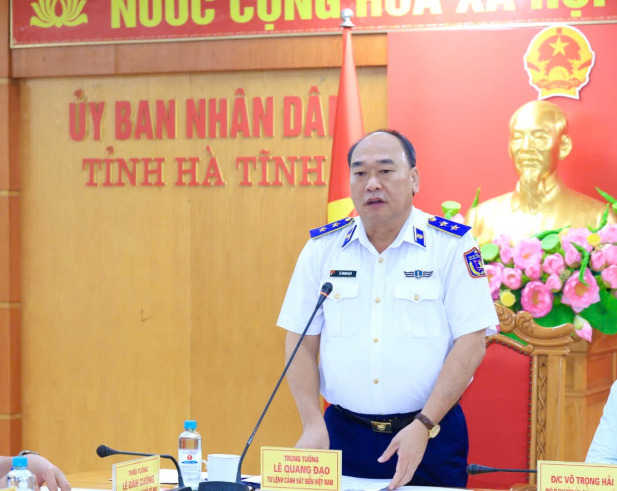Trung tướng Lê Quang Đạo, Tư lệnh Cảnh sát biển Việt Nam phát biểu