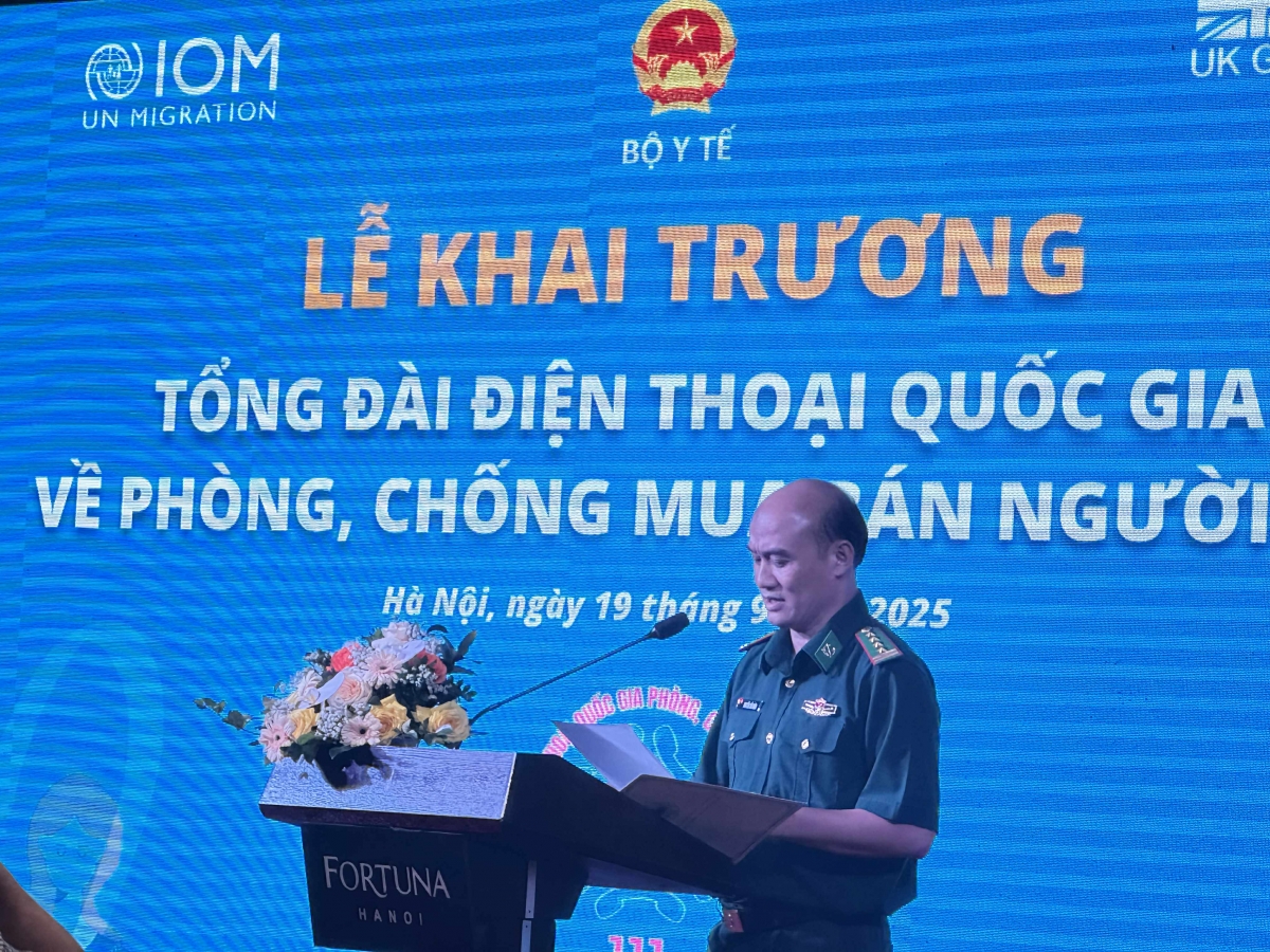 Đại tá Nguyễn Tiến Mão – Phó Cục trưởng Cục Phòng, chống ma túy và tội phạm, Bộ tư lệnh Bộ đội Biên phòng, Bộ Quốc phòng phát biểu tại sự kiện