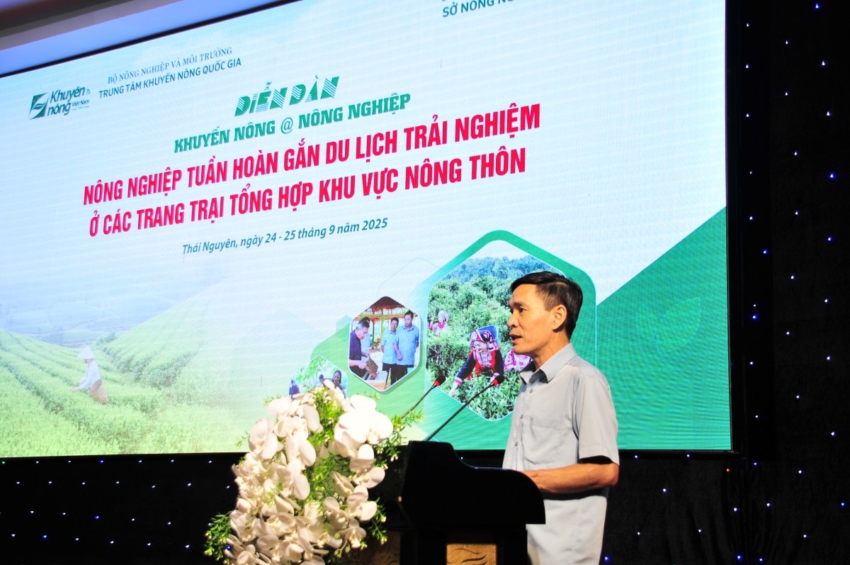 (Ông Dương Sơn Hà - Phó Giám đốc sở Nông nghiệp và Môi trường tỉnh Thái Nguyên phát biểu tại Diễn đàn)