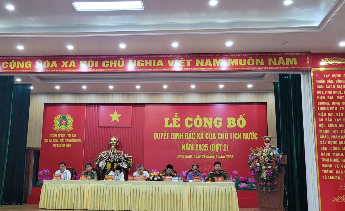 Lễ công bố Quyết định đặc xá của CTN tại trại giam Ninh Khánh, Ninh Bình
ngày 1/9/2025