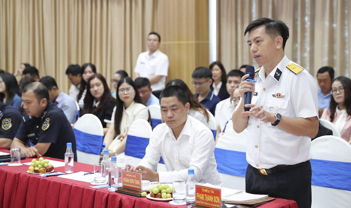Thiếu tá Phạm Thanh Sơn, Giám đốc cảng Tân Cảng Hiệp Phước phát biểu