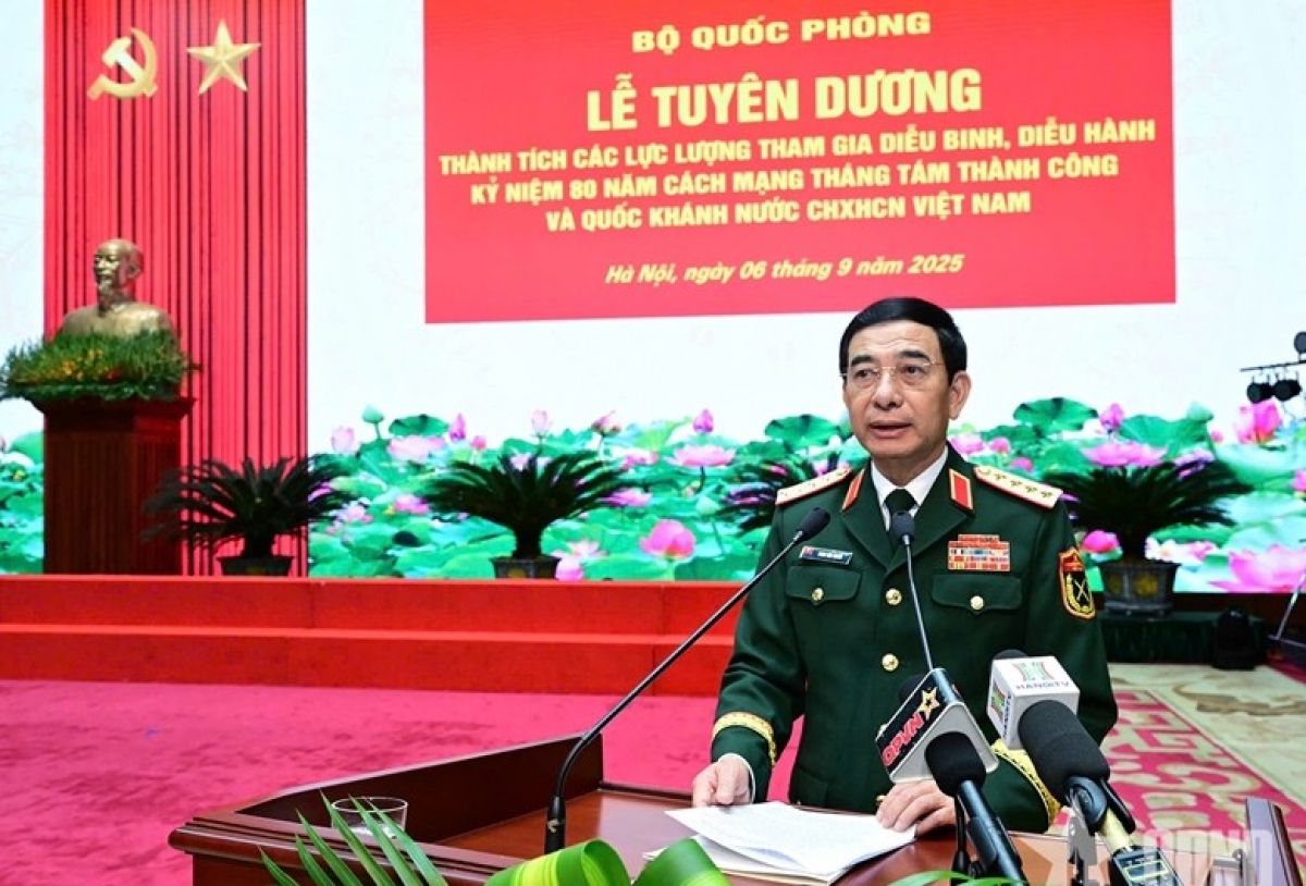 Đại tướng Phan Văn Giang phát biểu tại buổi lễ