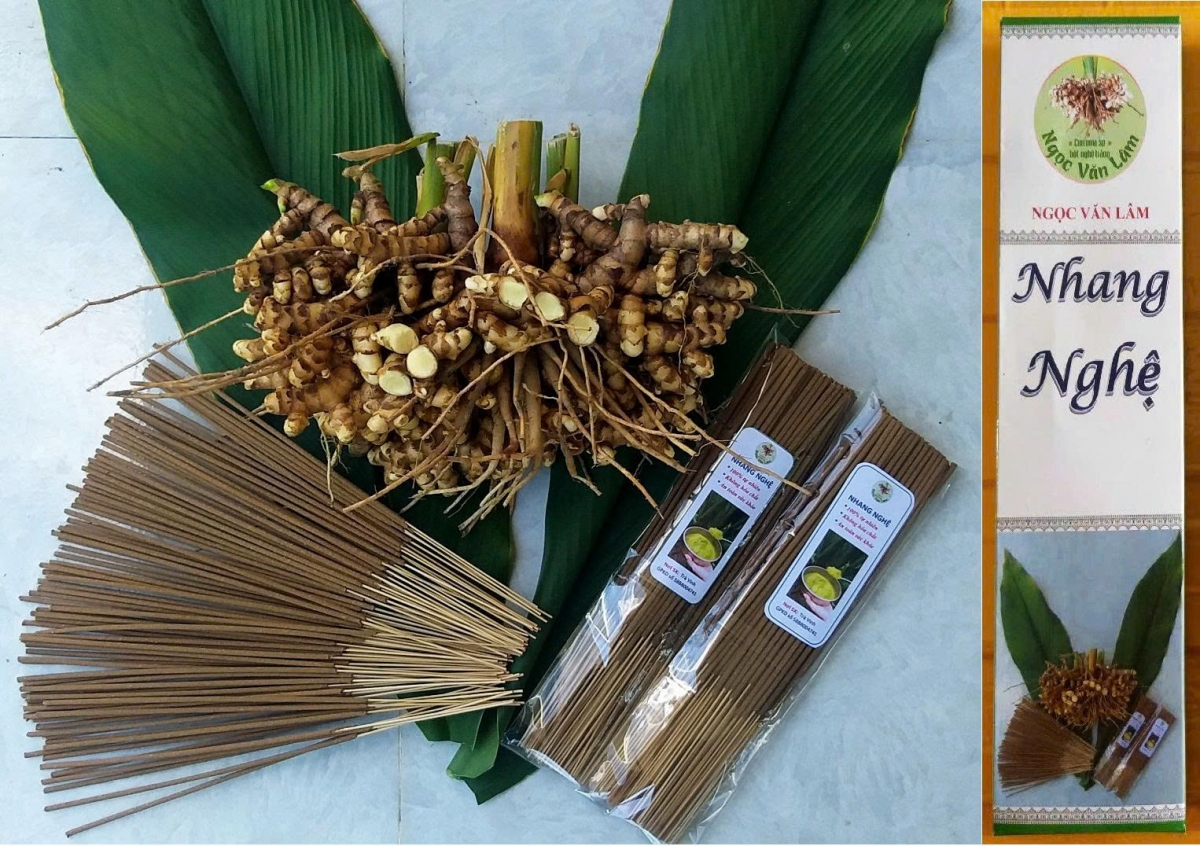 Sản phẩm nhang nghệ Ngọc Văn Lâm của chị Đa Ni trên sàn thương mại điện tử Trà Vinh (travinhtrade.vn)
