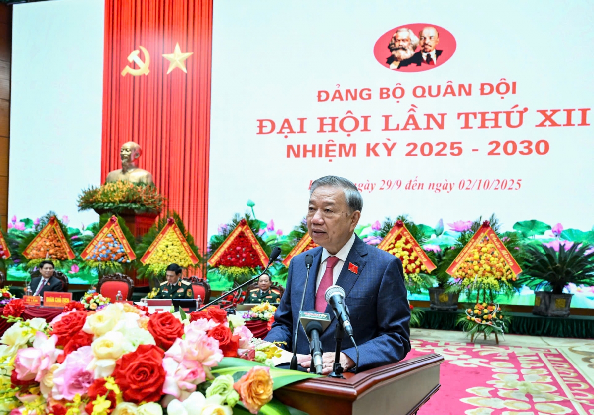 Tổng Bí thư Tô Lâm, Bí thư Quân uỷ Trung ương phát biểu tại Đại hội