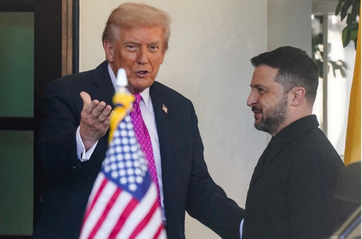 Ông Trump đón ông Zelensky tại Nhà Trắng trưa 17/10 (Ảnh: Reuters)