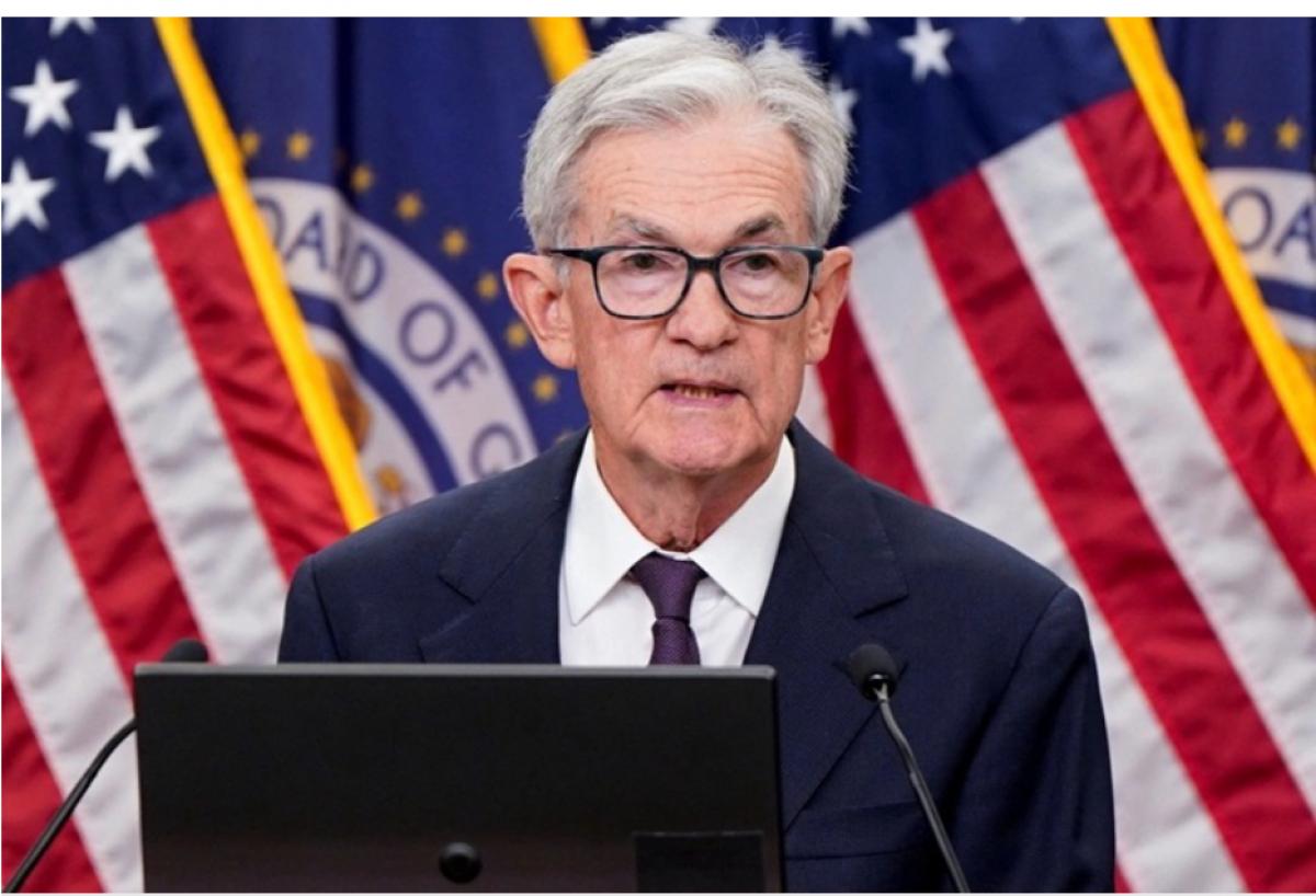 Chủ tịch Cục Dự trữ liên bang Mỹ (Fed) Jerome Powell trong cuộc họp báo ngày 17/9. Ảnh: Reuters