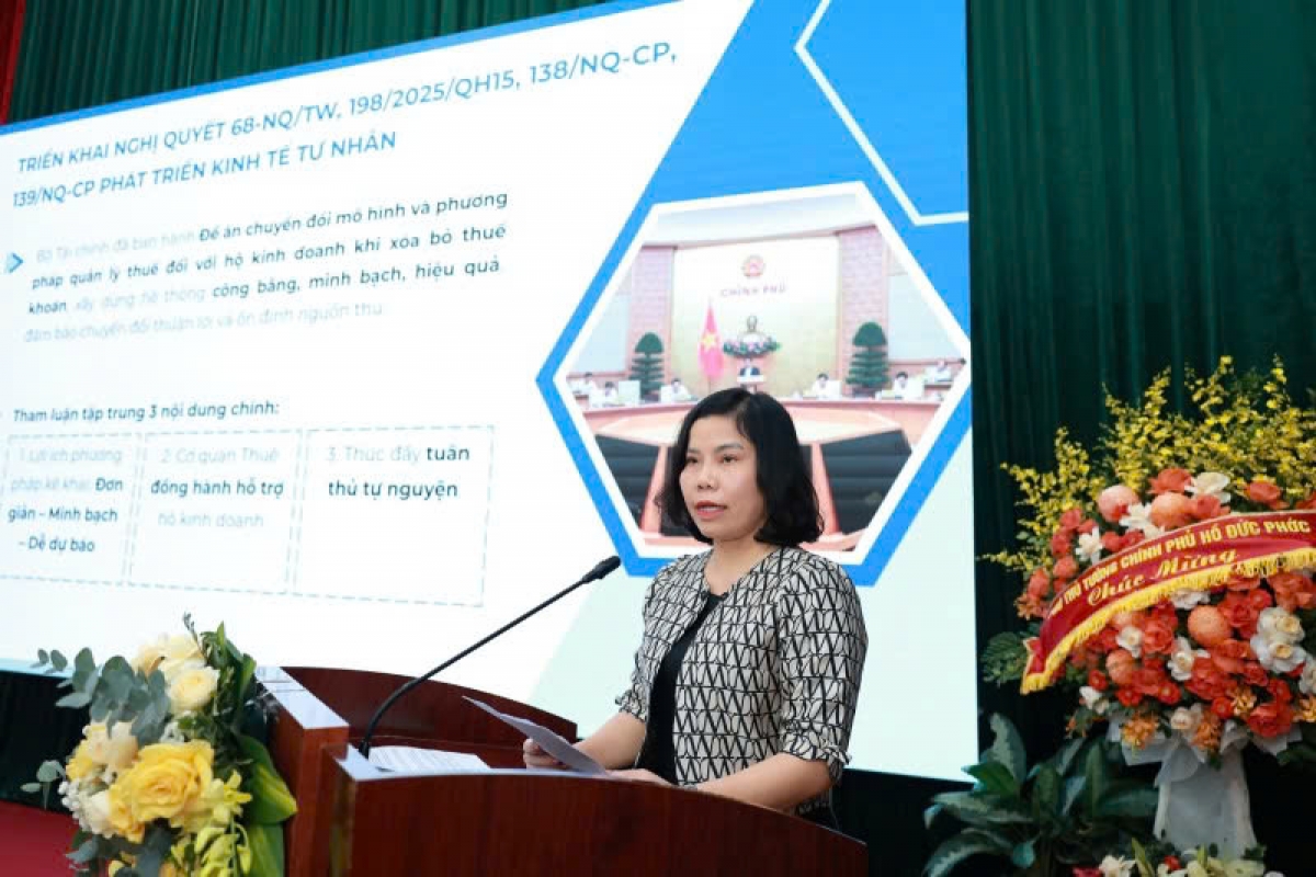 bà Lê Thị Chinh, Phó Trưởng ban Nghiệp vụ Cục Thuế, Bộ Tài chính
