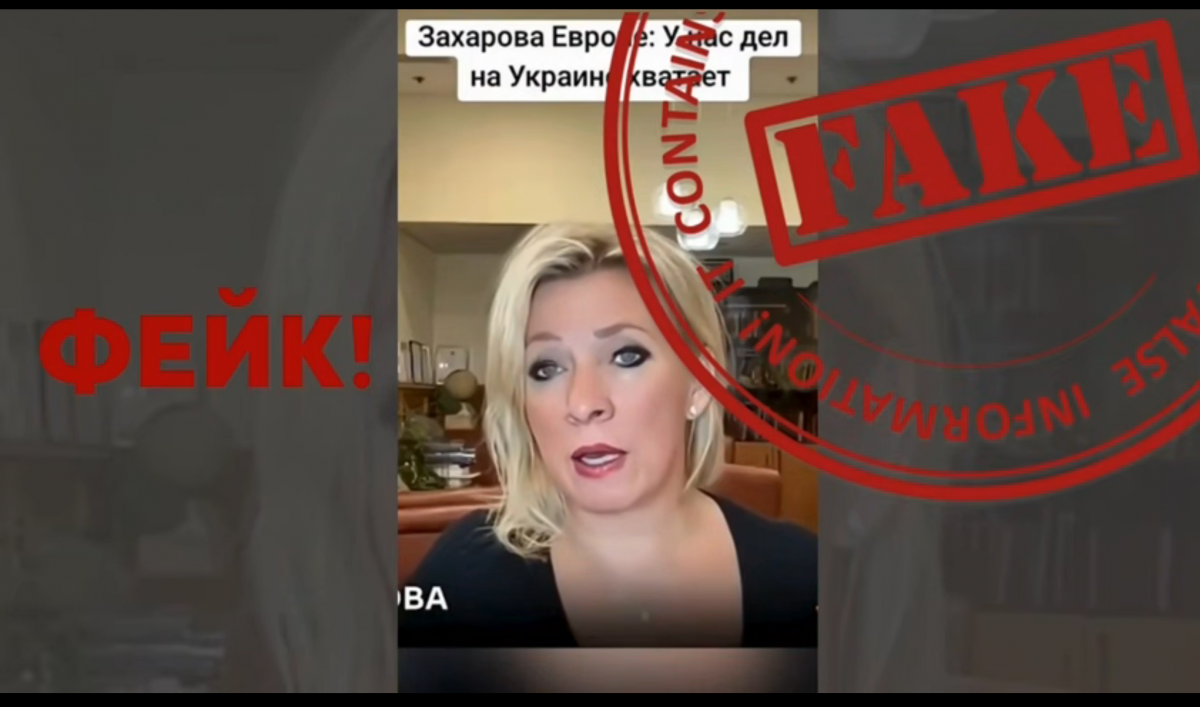 Bà Zakharova trong đoạn video giả mạo.