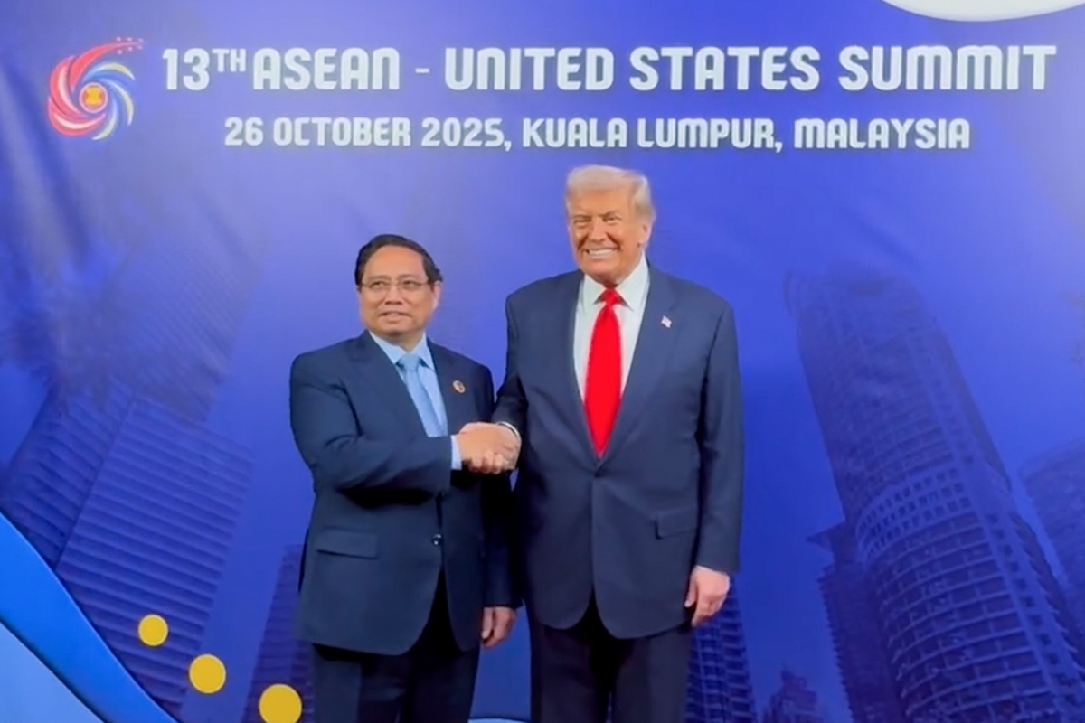 Thủ tướng Phạm Minh Chính gặp Tổng thống Hoa Kỳ Donald Trump- ảnh Nhật Bắc