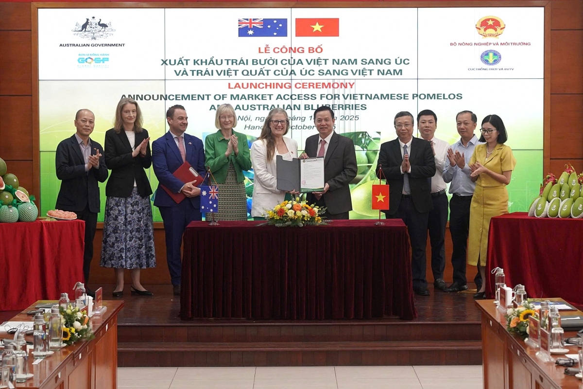 Ký kết điều kiện nhập khẩu quả bưởi Việt Nam sang Australia và quả việt quất của Australia vào Việt Nam