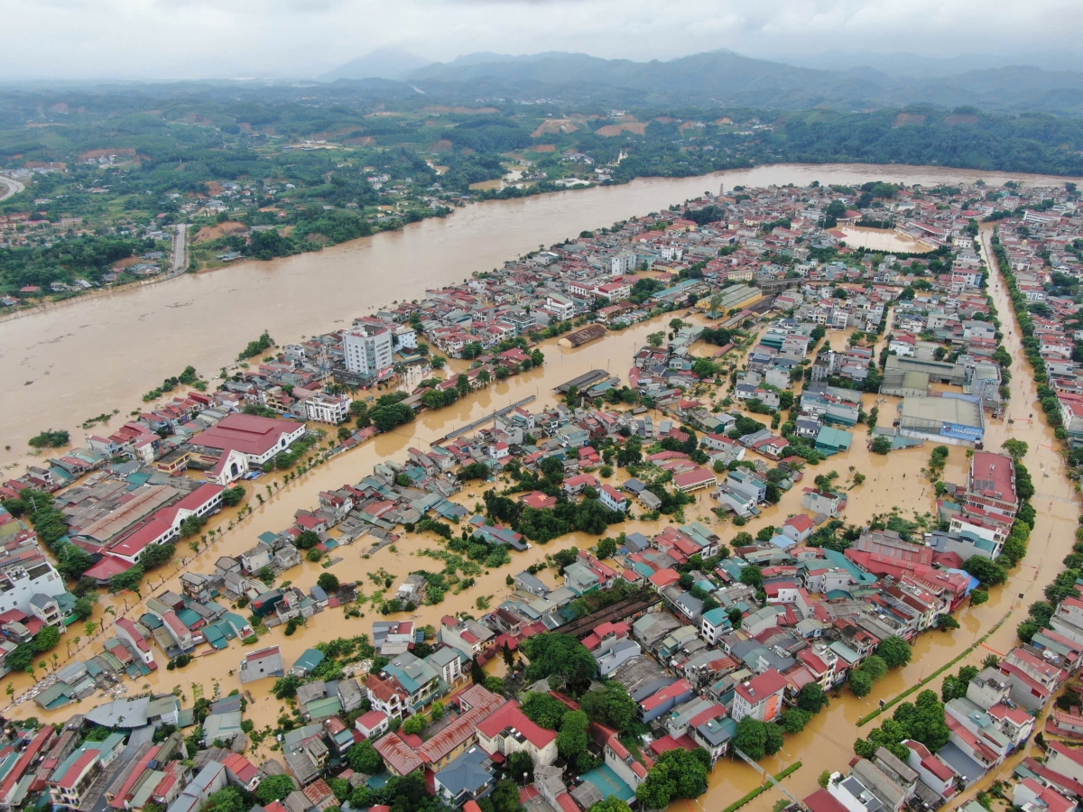 Nhiều nơi ở địa bàn thuộc Yên Bái cũ bị ngập trong nước.