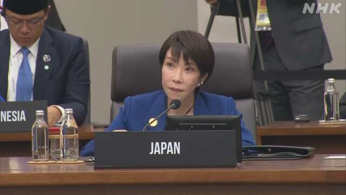 Thủ tướng Takaichi tham dự phiên đầu tiên trong khuôn khổ hội nghị thượng đỉnh APEC 32 hôm 31-10 (ảnh: NHK)