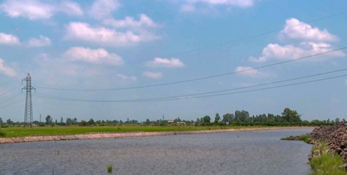 Đường điện 220kV giao chéo dự án thành phần 2 cao tốc Châu Đốc-Cần Thơ-Sóc Trăng qua địa bàn xã Đông Hiệp, thành phố Cần Thơ.
