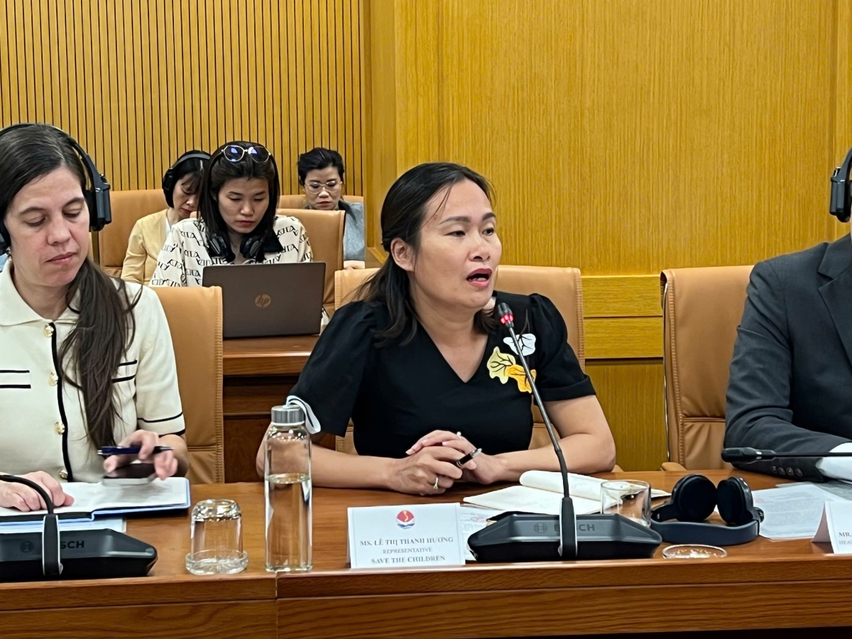 Bà Lê Thị Thanh Hương, trưởng đại diện tổ chức Cứu trợ trẻ em (Save the Children)