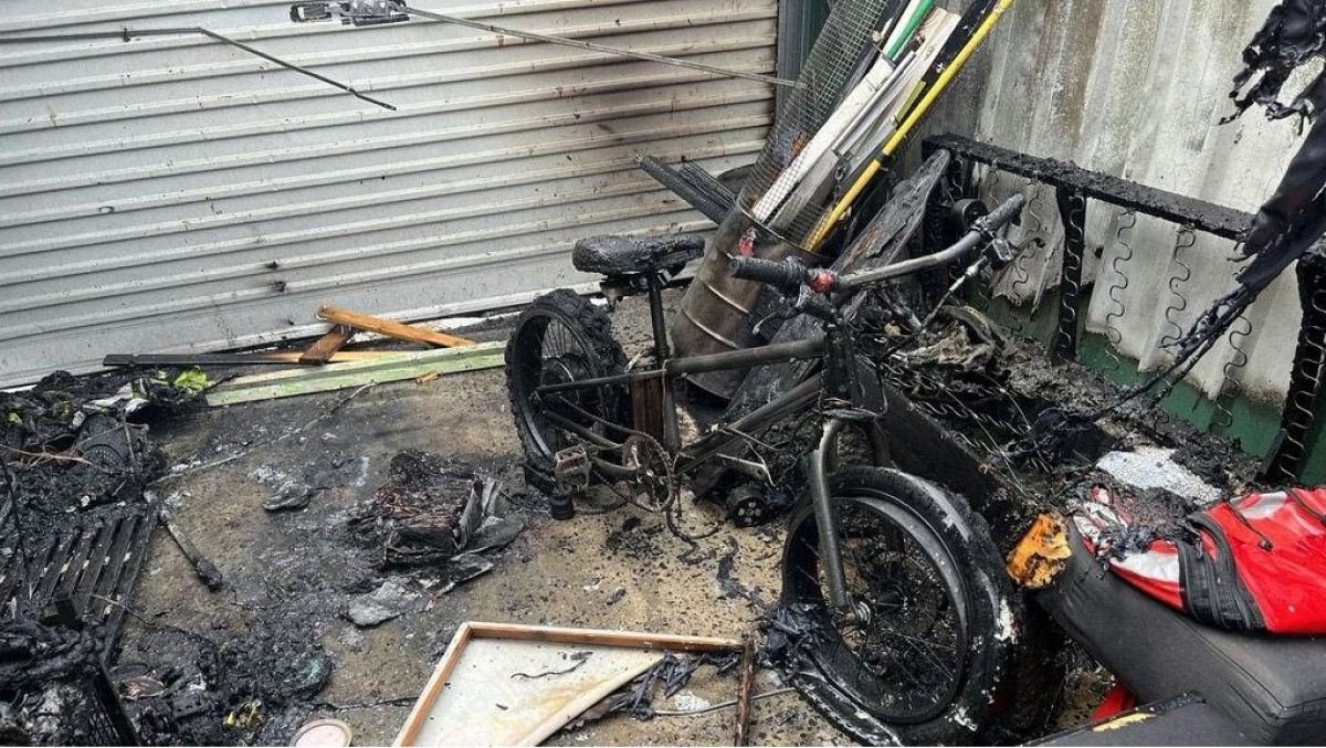 Hiện trường một vụ cháy xe đạp điện ở bang New South Wales. Nguồn: Cơ quan Cứu hỏa và Cứu trợ bang New South Wales.
