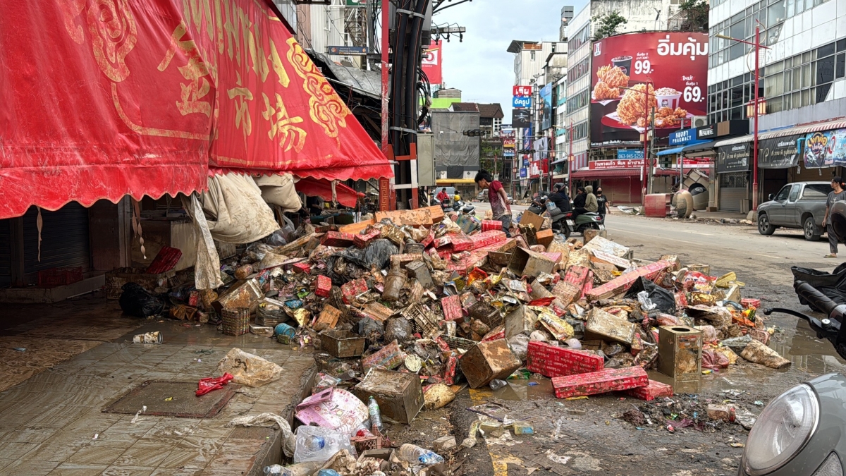 Ảnh khu dân cư Hat Yai sau đợt lũ lụt nghiêm trọng - Nguồn Khaosod