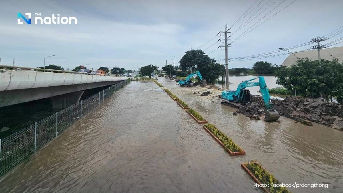 Lũ lụt nghiêm trọng tại tỉnh Ang Thong, miền Trung Thái Lan - Nguồn The Nation/VOV Thái Lan