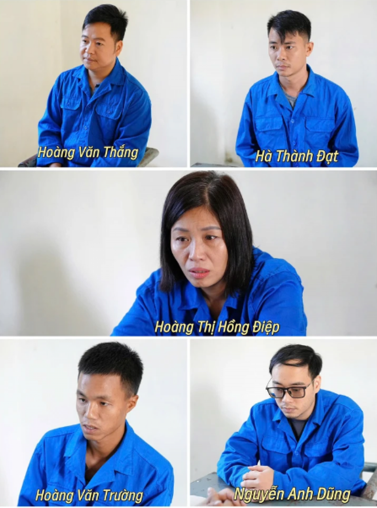 Các đối tượng liên quan đến đường dây (Ảnh: Công an tỉnh Phú Thọ)