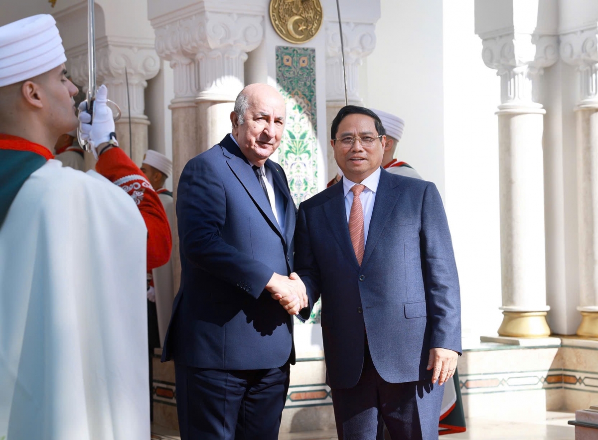 Thủ tướng Phạm Minh Chính hội kiến với Tổng thống Algeria Abdelmadjid Tebboune