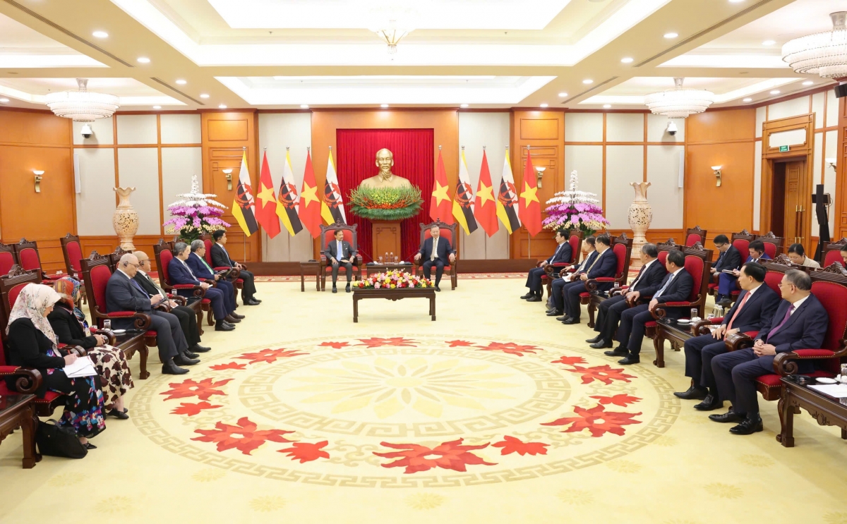 Tổng Bí thư Tô Lâm tiếp Quốc vương Brunei Darussalam thăm cấp Nhà nước tới nước ta.