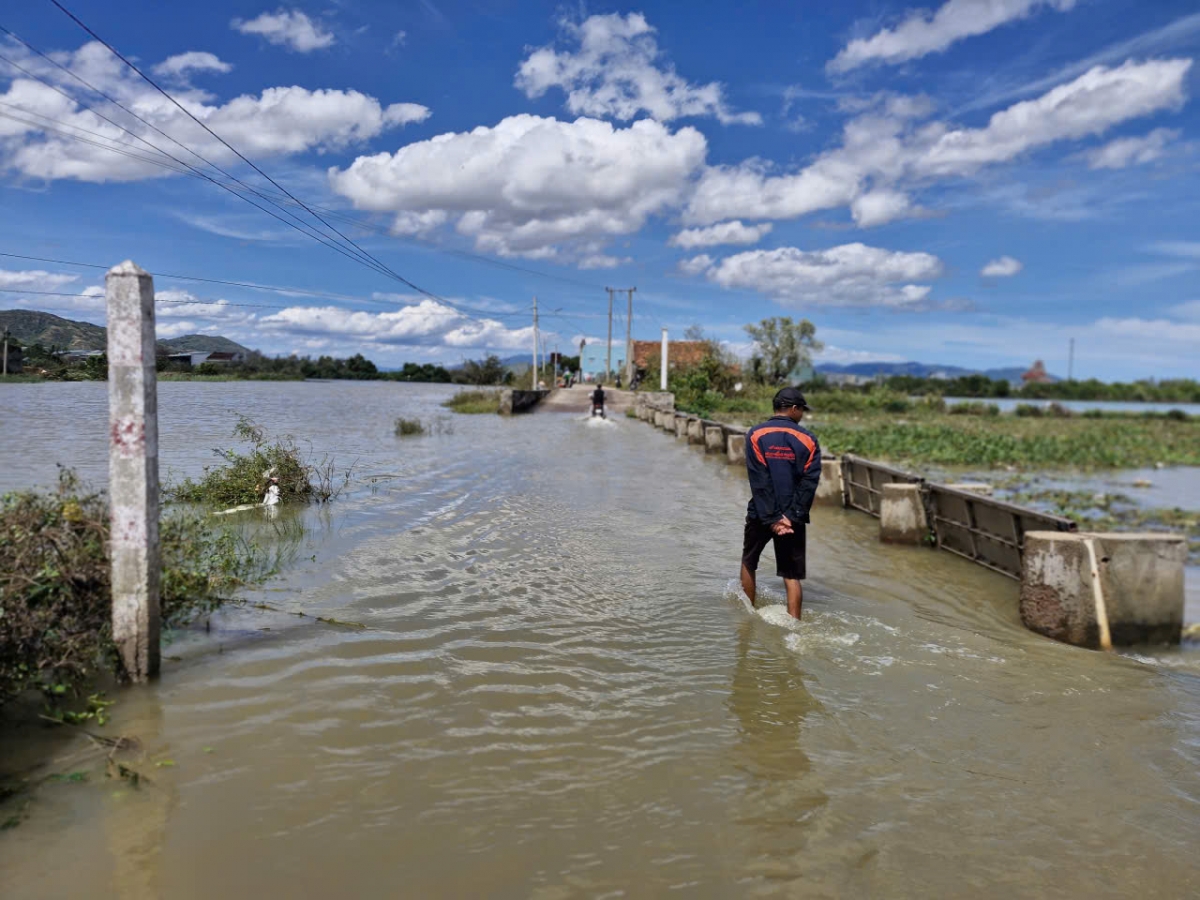 Một số khu dân cư có nguy cơ bị cô lập. Ảnh: Nguyễn Thảo