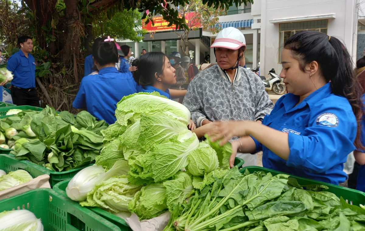 Người dân vùng lũ nhận rau "0 đồng".