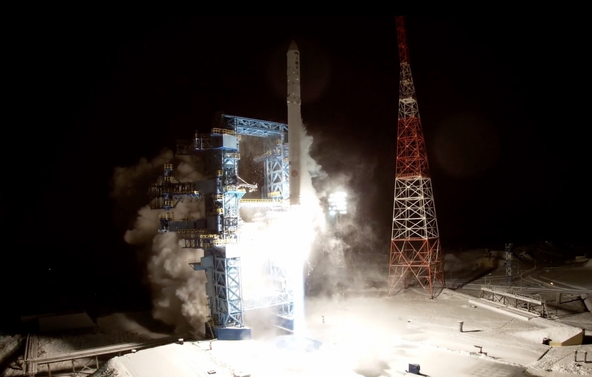 Tên lửa đẩy hạng nhẹ Angara- 1.2- Ảnh: Dịch vụ báo chí của Bộ Quốc phòng Nga.