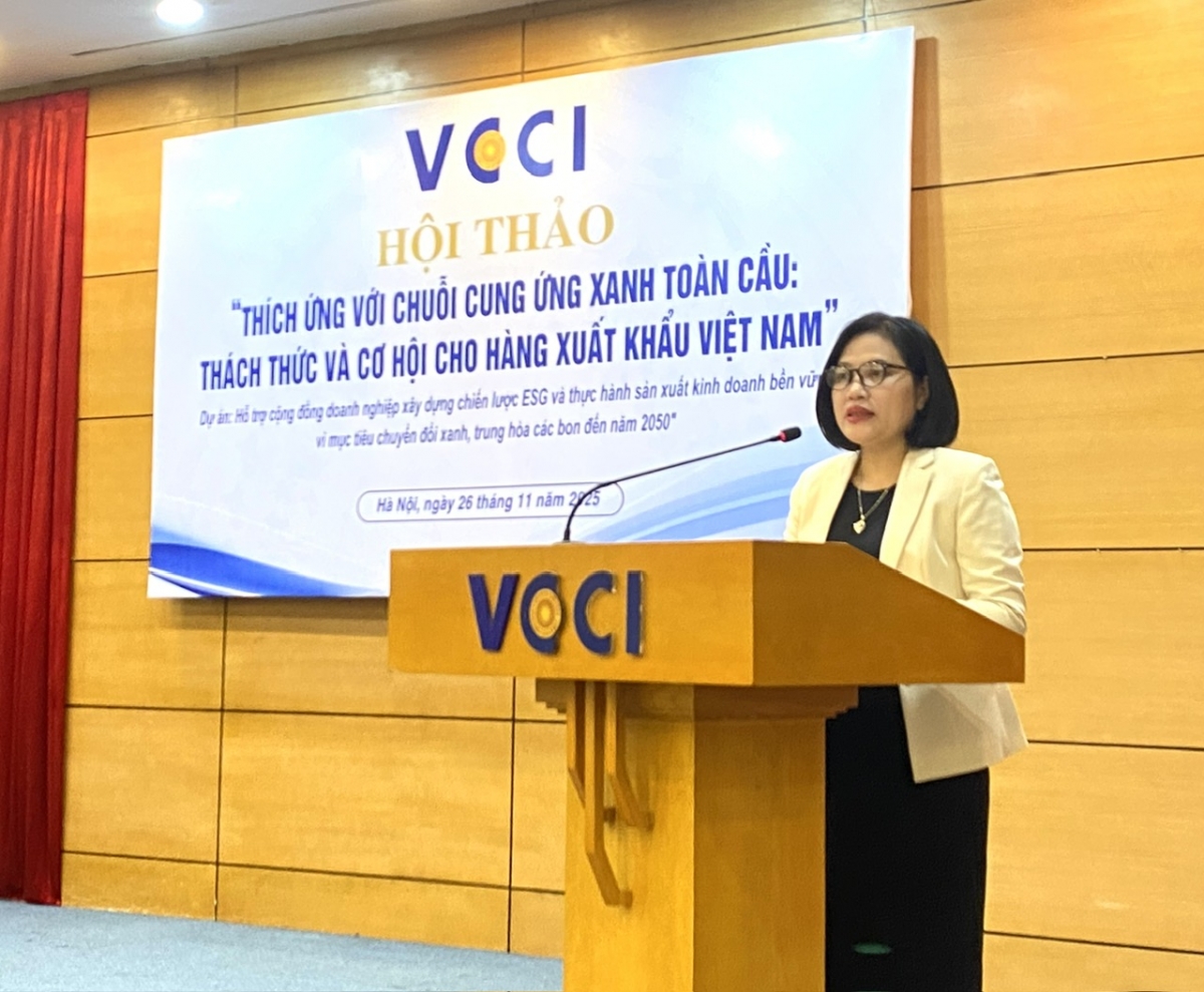 Bà Trần Thị Thanh Tâm, Giám đốc Trung tâm Hỗ trợ doanh nghiệp nhỏ và vừa, Liên đoàn Thương mại và Công nghiệp Việt Nam