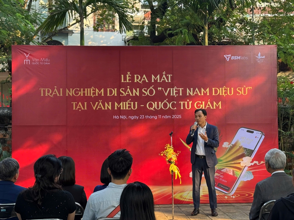 Ông Thái Thanh Nhật Quang, Founder, Giám đốc Công ty BSM Labs, đơn vị phát triển dự án phát biểu tại sự kiện