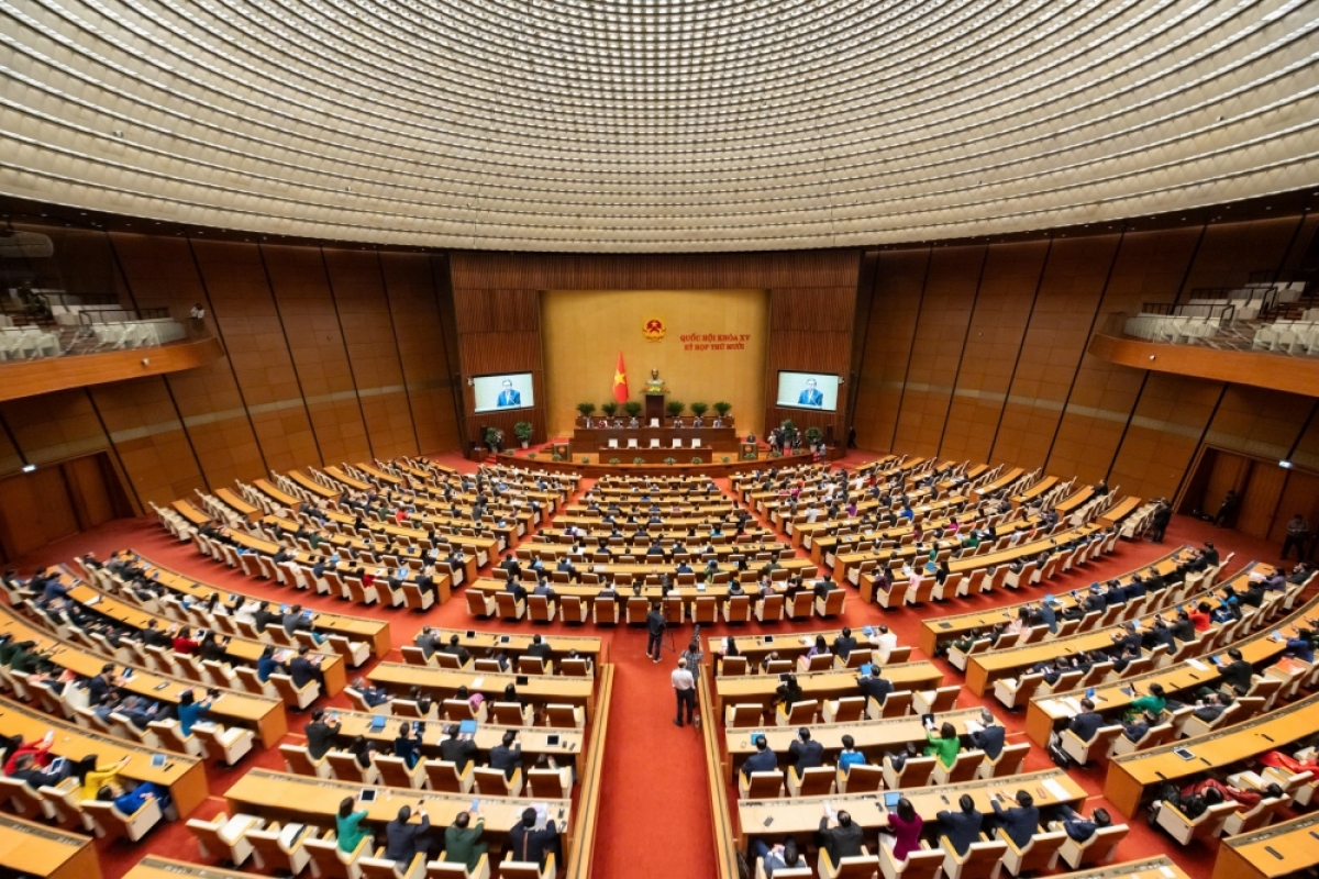 Quang cảnh phiên bế mạc kỳ họp thứ 10, Quốc hội khóa XV.