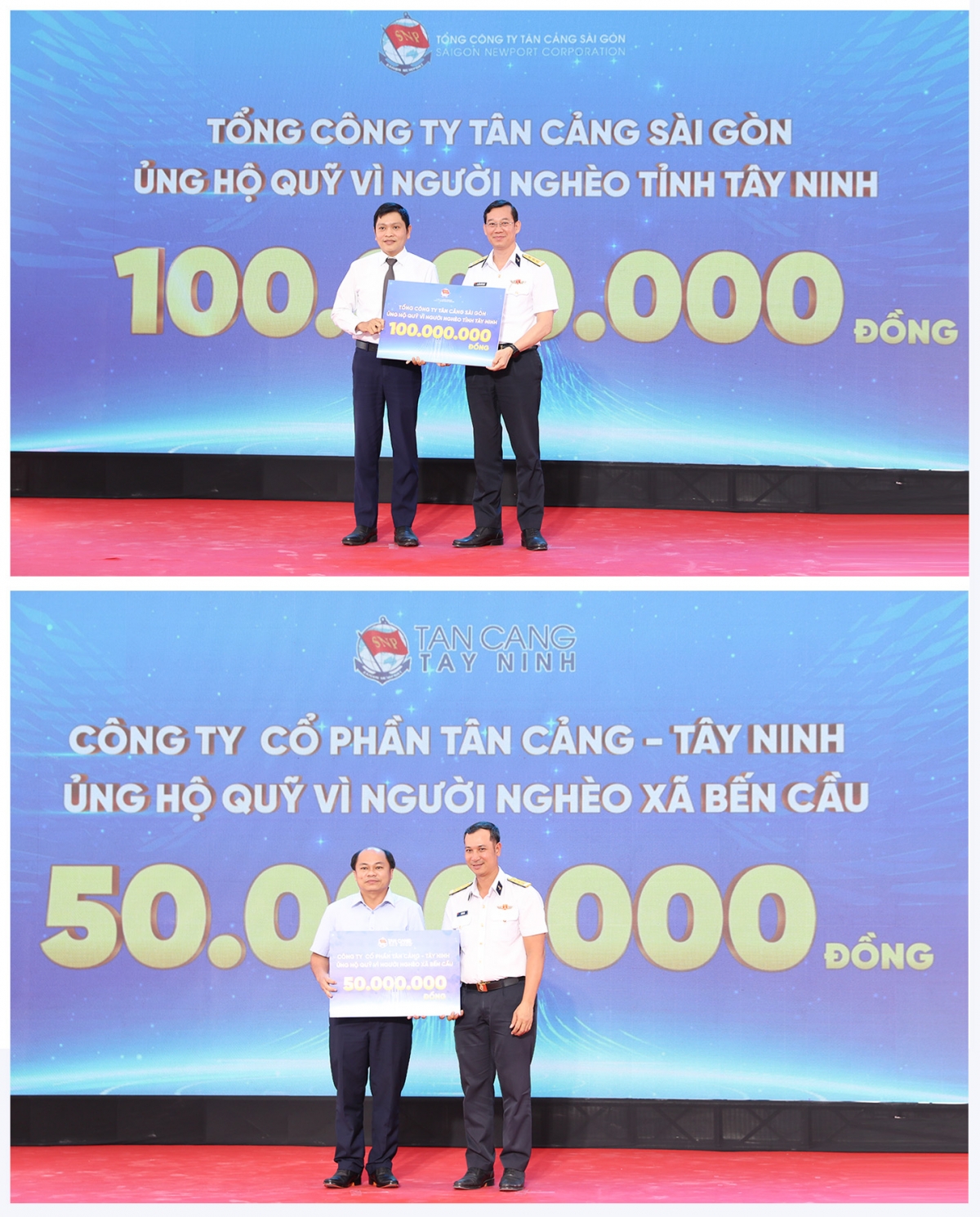 Tổng công ty Tân Cảng Sài Gòn và Công ty CP Tân Cảng Tây Ninh trao ủng hộ quỹ vì người nghèo tỉnh Tây Ninh và xã Bến Cầu