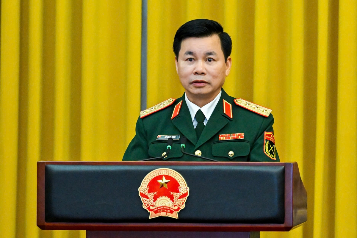 Thượng tướng Đỗ Xuân Tụng phát biểu nhận nhiệm vụ