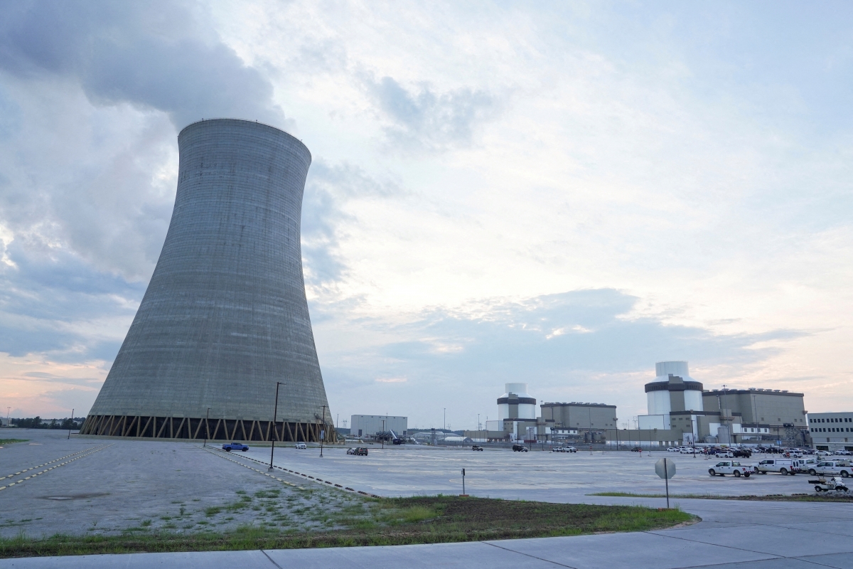 Hình ảnh tháp làm mát tại nhà máy điện hạt nhân Vogtle ở Waynesboro, Georgia, Mỹ (Ảnh: Reuters)