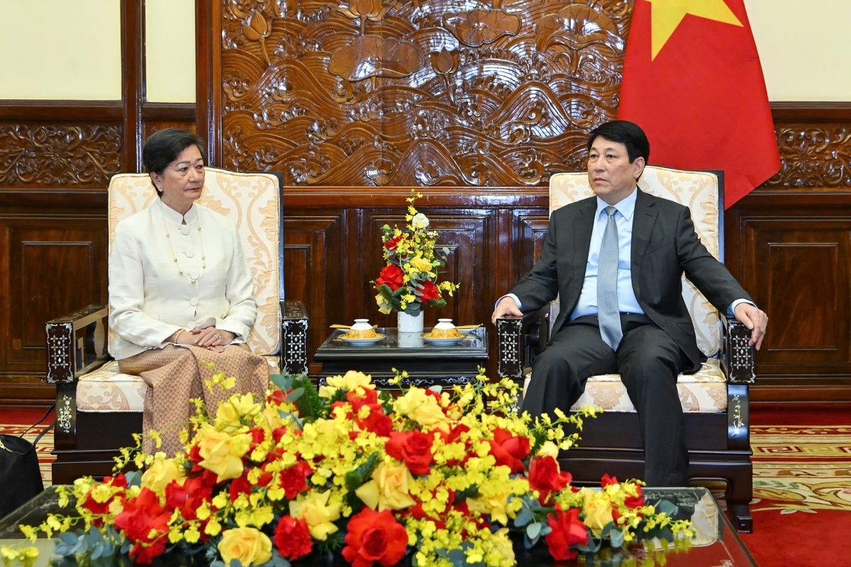 Chủ tịch nước Lương Cường tiếp Đại sứ Chea Kimtha