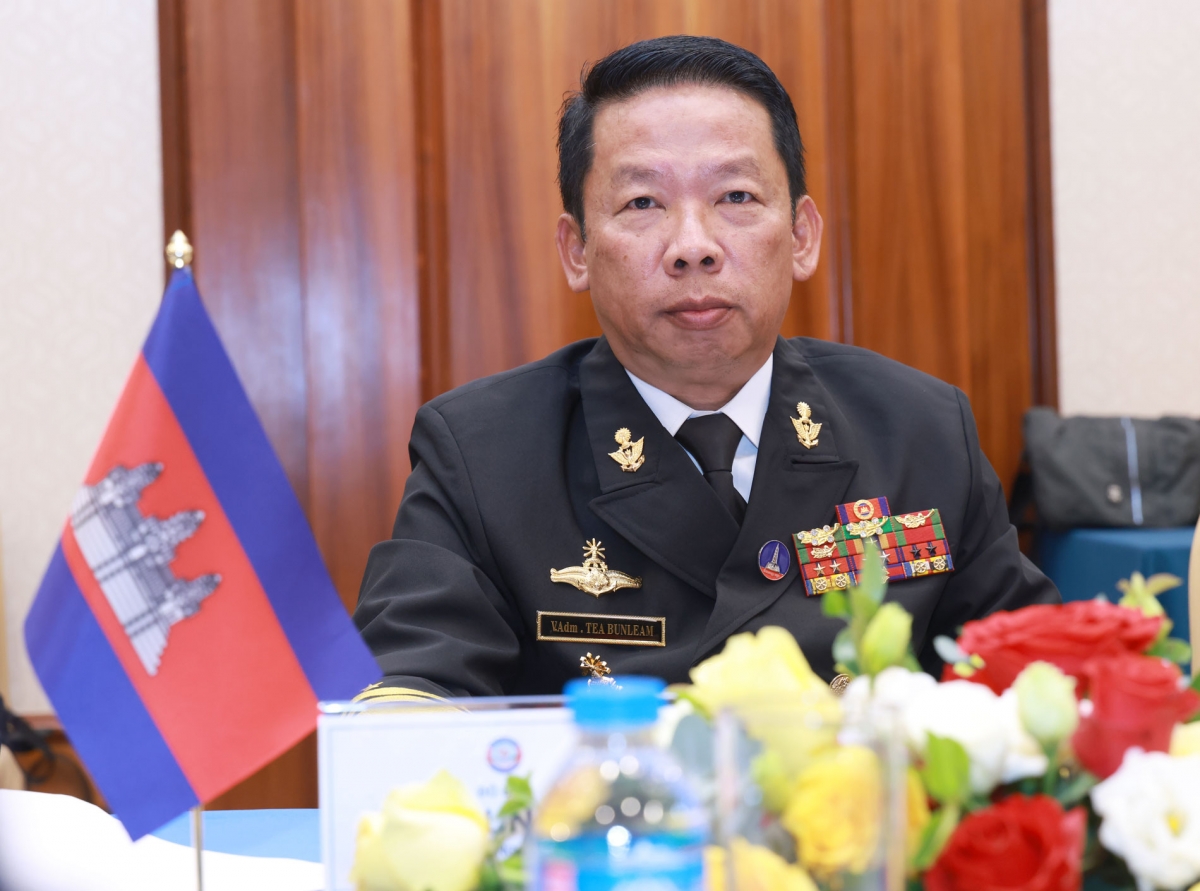 Đô đốc Tea Bunleam, Phó Tổng Thư ký Ủy ban Quốc gia An ninh hàng hải Campuchia phát biểu