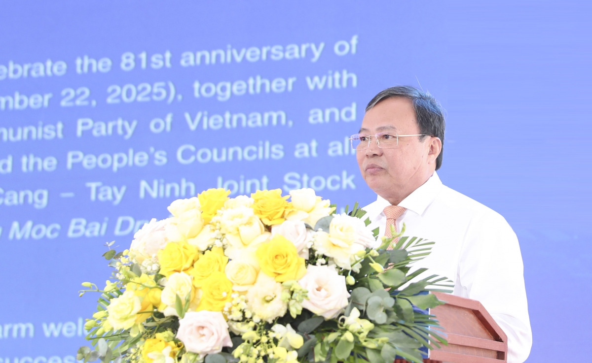 Đồng chí Lê Văn Hẳn, Chủ tịch UBND tỉnh Tây Ninh phát biểu