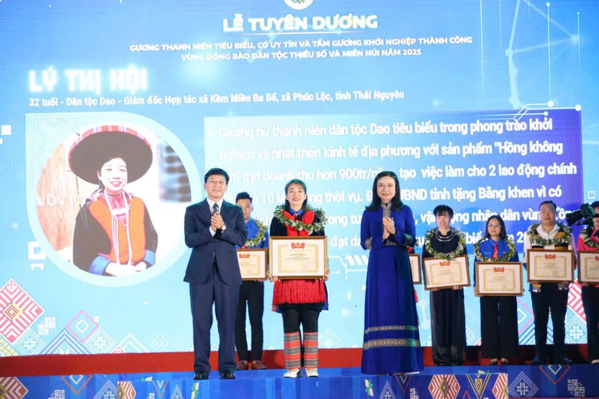 Chị Lý Thị Hội được Trung ương Đoàn TNCS Hồ Chí Minh tuyên dương "Thanh niên dân tộc thiểu số tiêu biểu"
