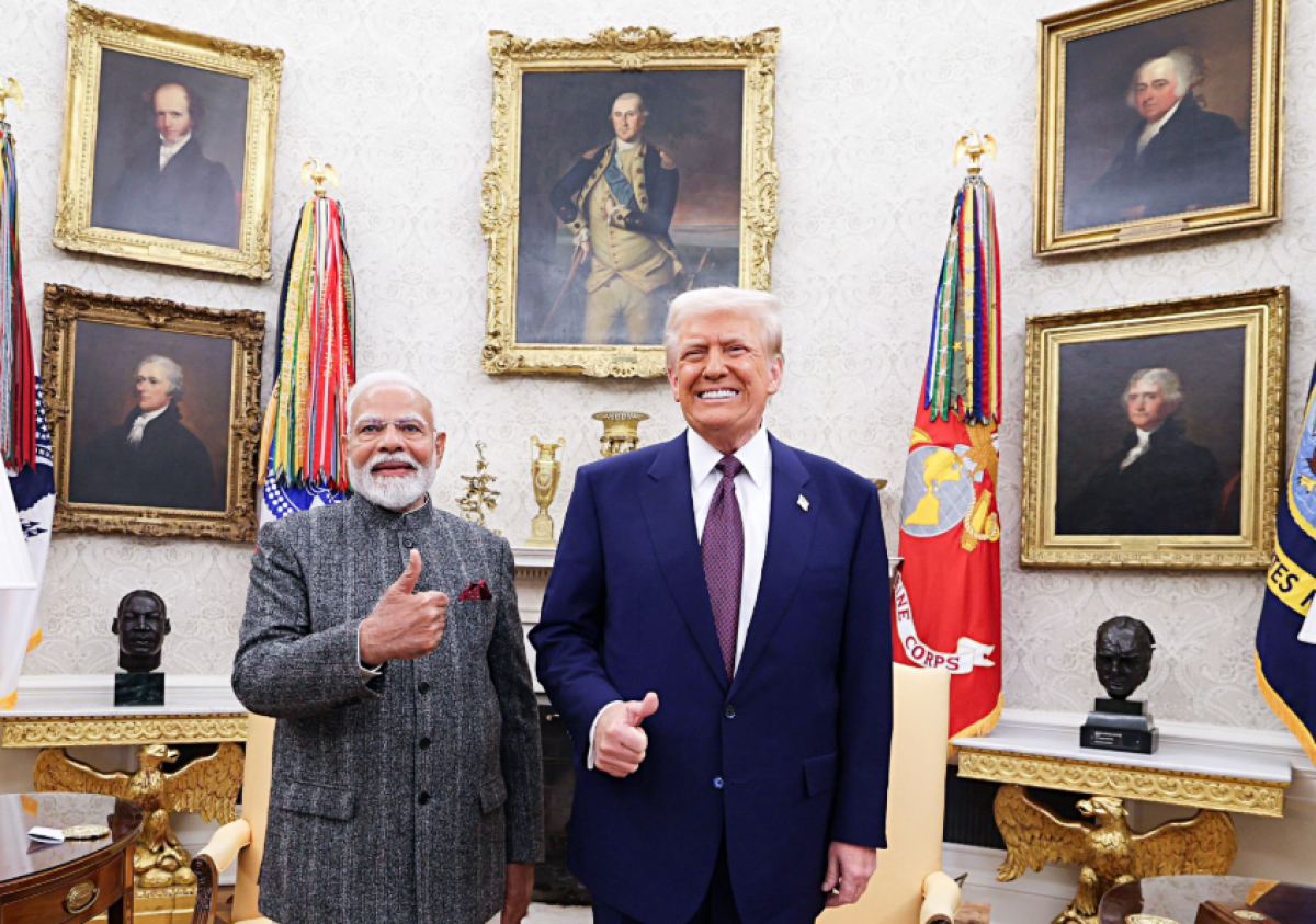 Thủ tướng Ấn Độ Narendra Modi và Tổng thống Mỹ Donald Trump sau cuộc hội đàm tại Nhà Trắng hồi tháng 2 (Ảnh: ANI)