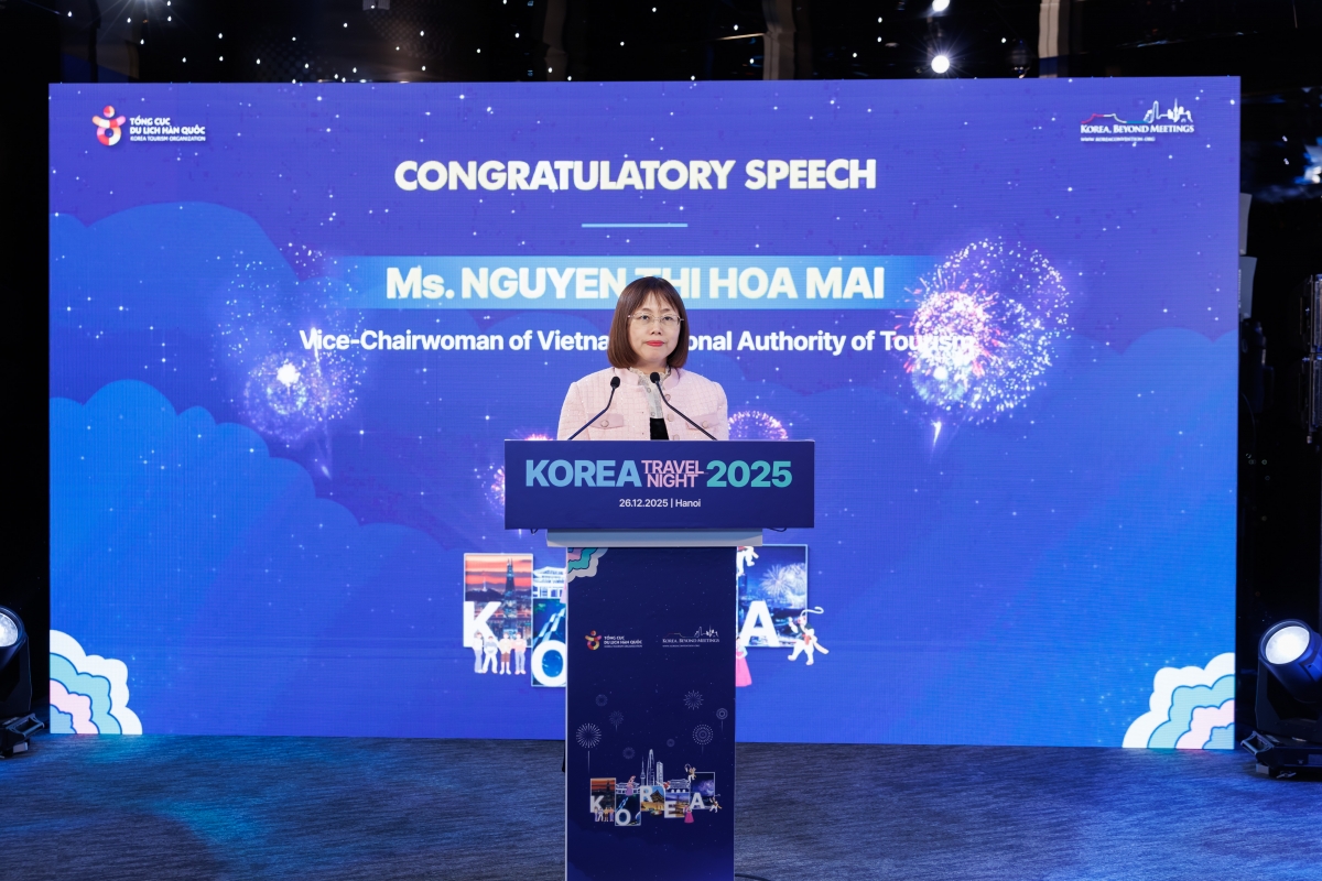 Bà Nguyễn Thị Hoa Mai, Phó Cục trưởng Cục Du lịch Quốc gia Việt Nam phát biểu