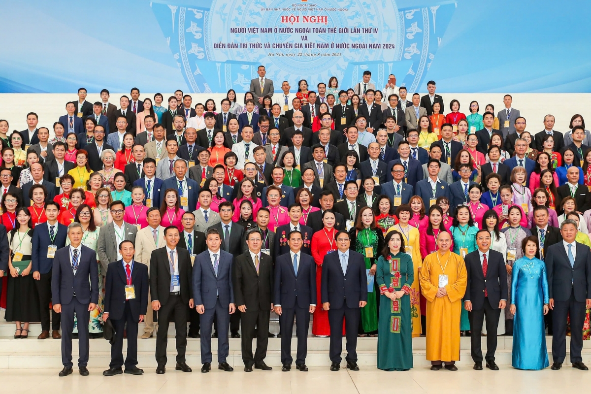 Các đại biểu tham dự Hội nghị người Việt Nam ở nước ngoài toàn thế giới lần thứ IV và diễn đàn tri thức chuyên gia Việt Nam ở nước ngoài năm 2024.