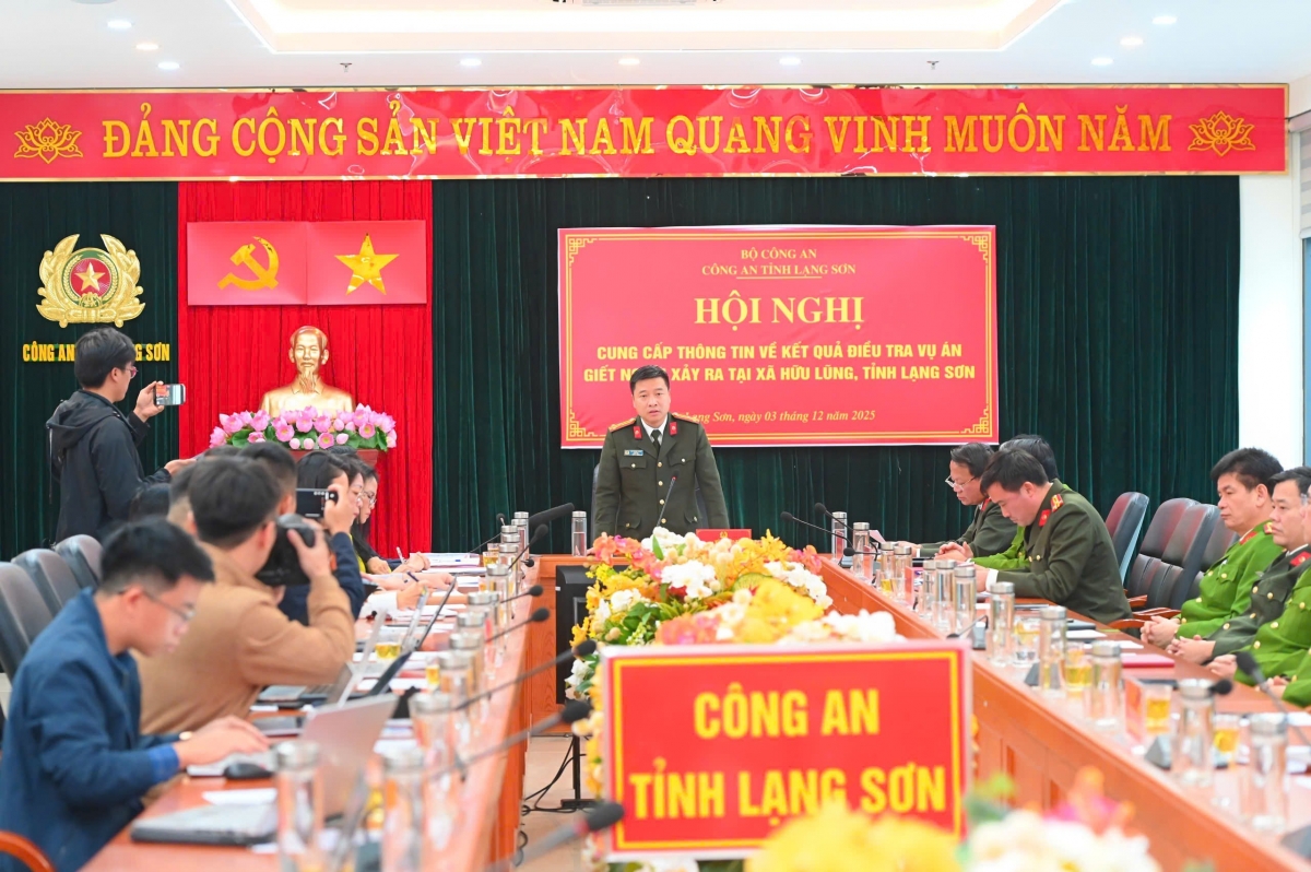 Chiều ngày 3/12, Công an tỉnh Lạng Sơn chủ trì tổ chức hội nghị cung cấp thông tin thông tin liên quan vụ án giết người xảy ra tại địa bàn xã Hữu Lũng, tỉnh Lạng Sơn