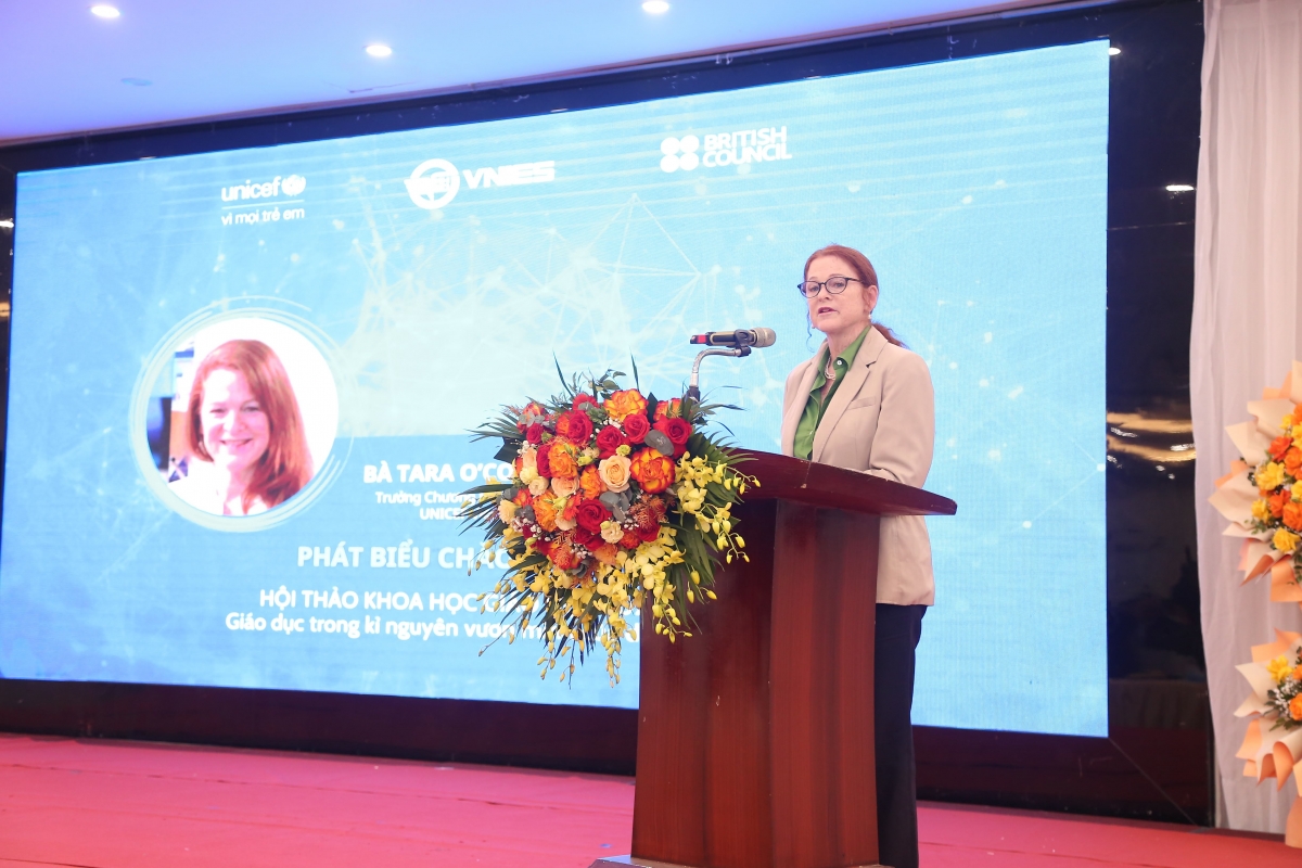 Đại diện UNICEF Việt Nam phát biểu tại hội thảo