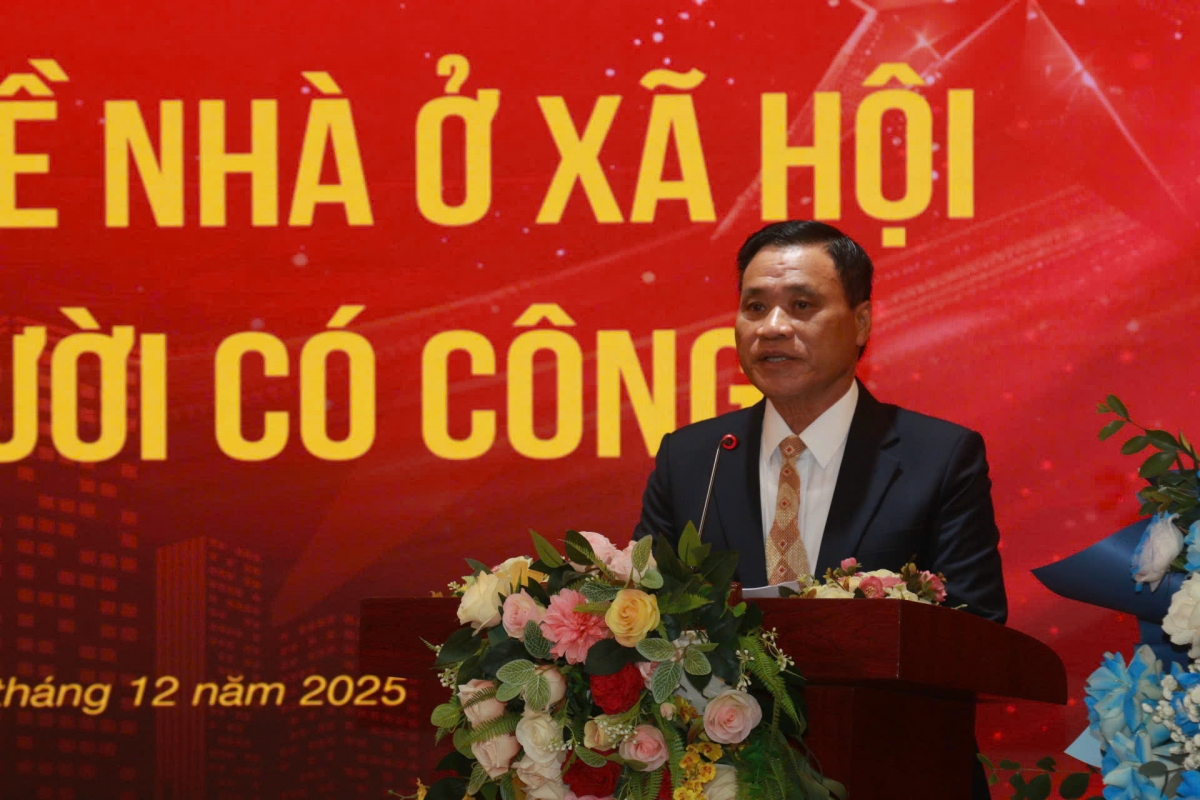 Ông Trần Hồng Quảng, Chủ tịch Hiệp hội Doanh nghiệp của Thương binh và Người khuyết tật Việt Nam phát biểu khai mạc hội thảo