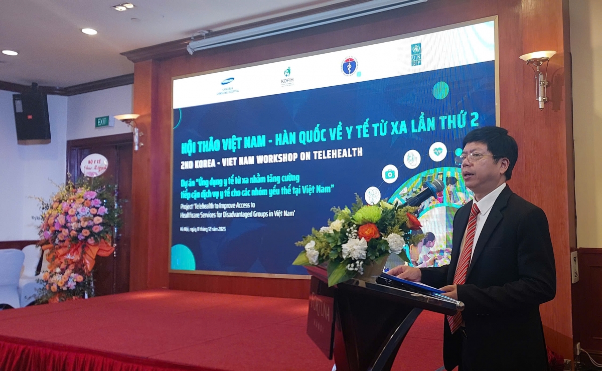 TS. Nguyễn Trọng Khoa – Phó Cục trưởng Cục Quản lý Khám chữa bệnh, Bộ Y tế phát biểu tại Hội thảo