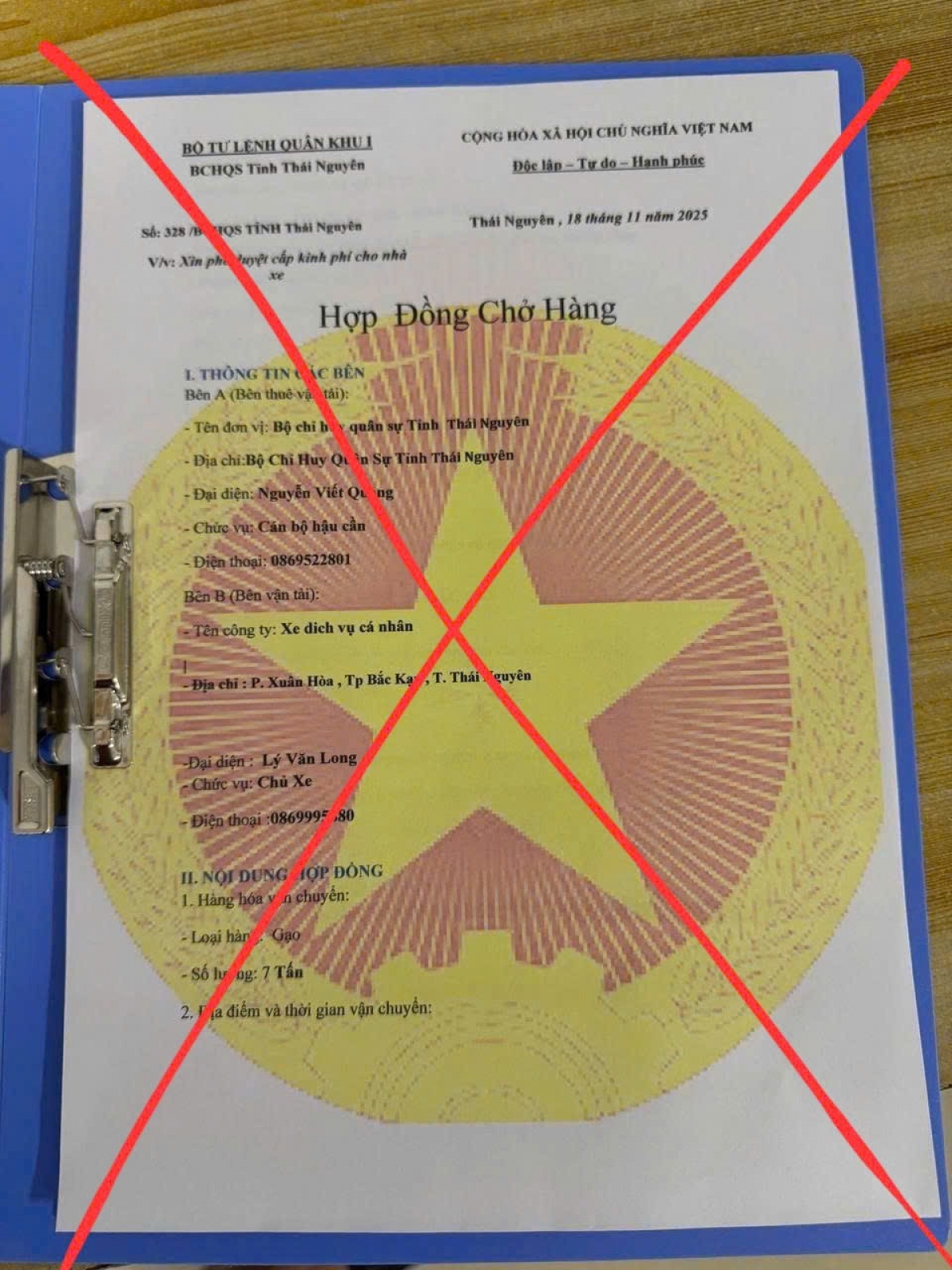 Văn bản giả mạo các đơn vị quân đội được phát hiện thời gian qua